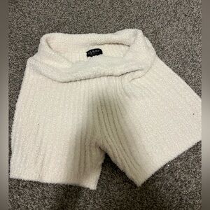 white fluffy sleep shorts